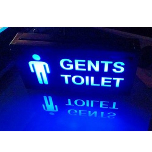 Aluminum Gents Toilet LED Signage Board, Shape: Rectangular