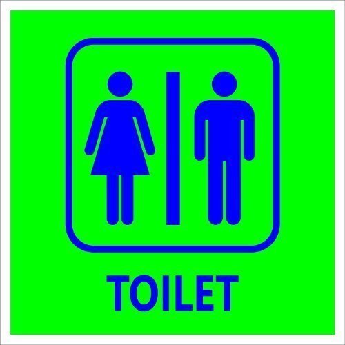 Non-lighting Type Aluminum Toilet Sign Board, Shape: Rectangular