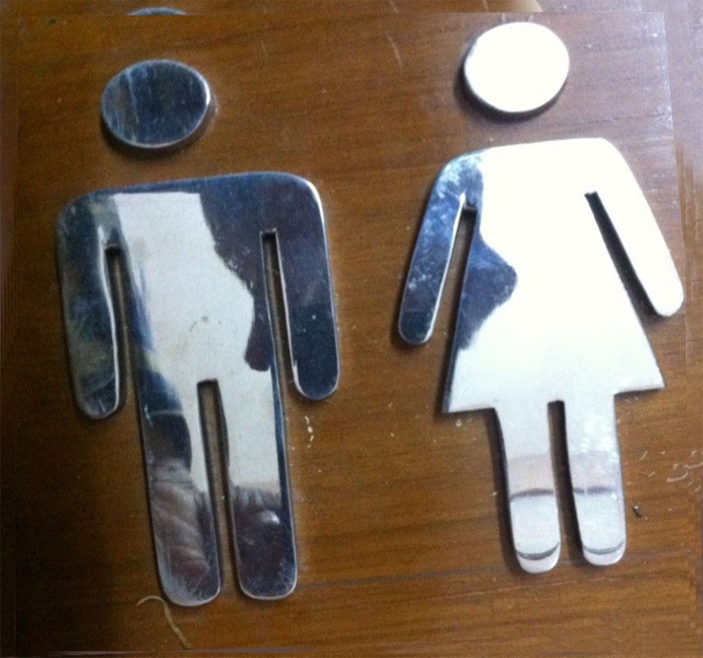 Stainless Steel 2D Toilet Sign Board