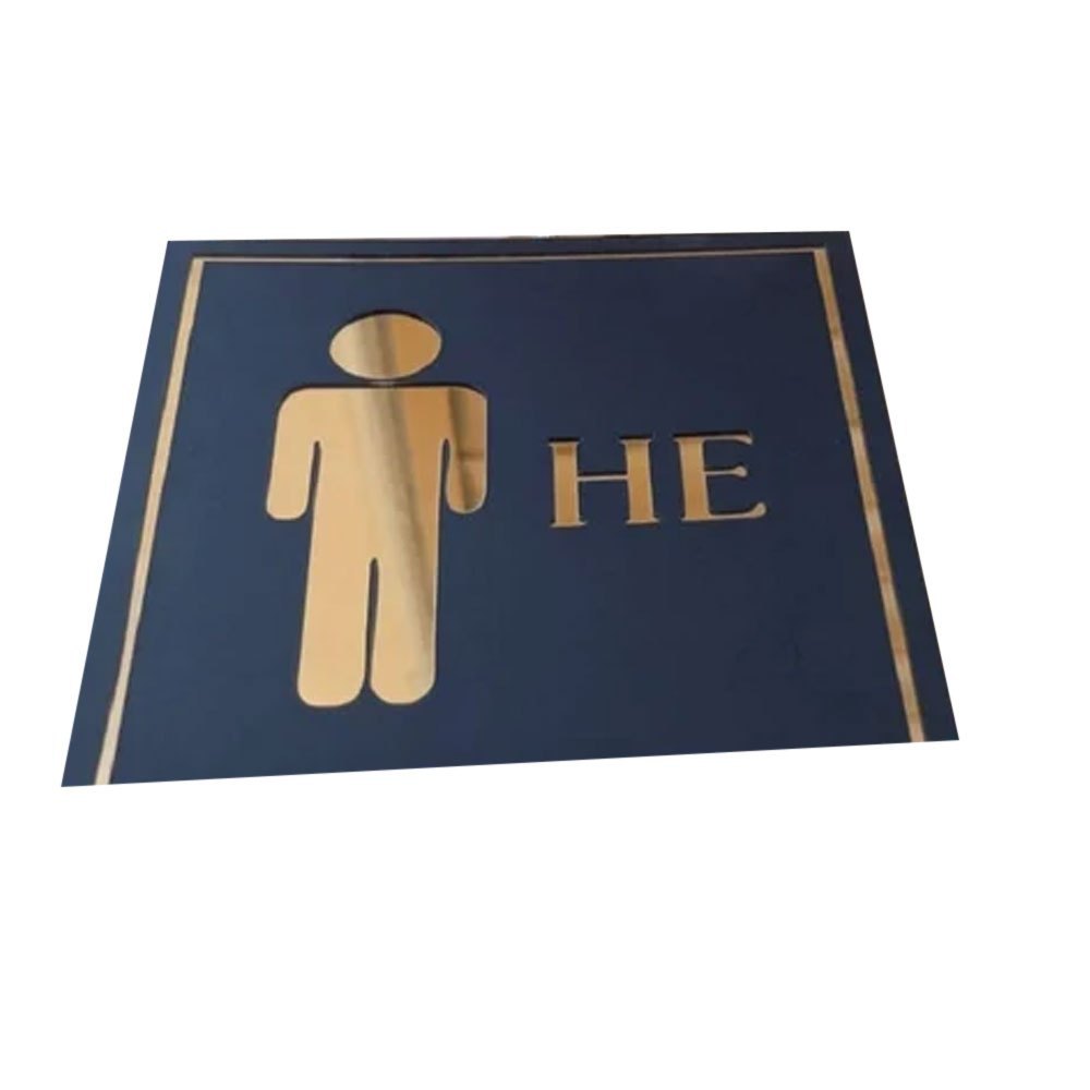 Blue Stainless Steel Toilet Sign Board