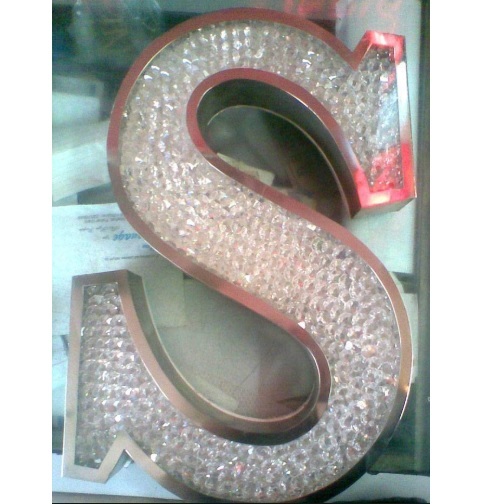 Electric Aluminum Crystal Sign, Shape: S