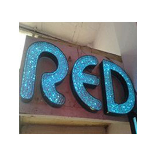 Led Blue Crystal Sign Board