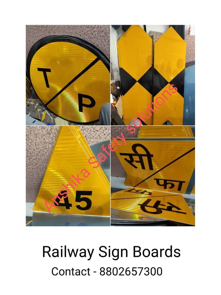 Aluminum Railway Sign Board, Shape: Round