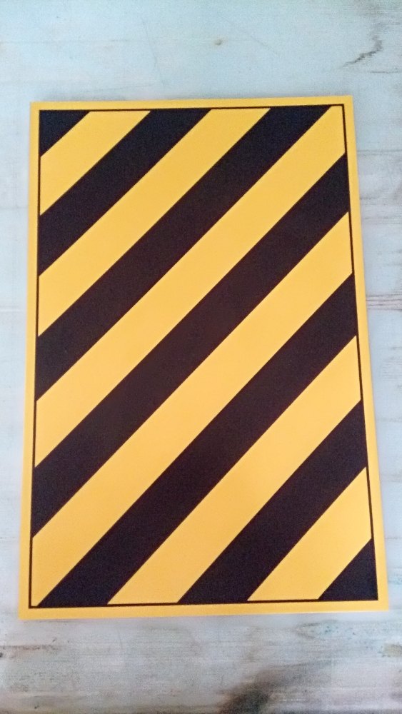 Yellow, Black ABS Body Zebra Road Crossing Sign Board