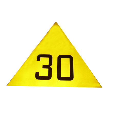 Yellow Polished Railway Sign Board, Shape: Triangular