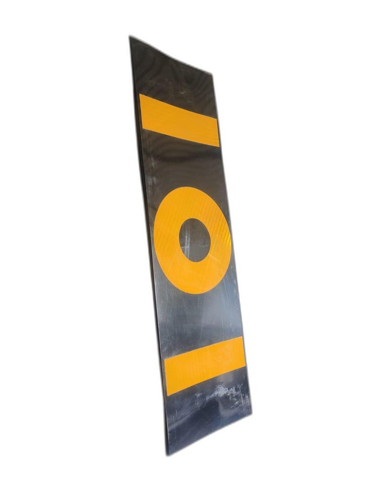 Black and Yellow Mild Steel Warning Railway Sign Board, Shape: Rectangular