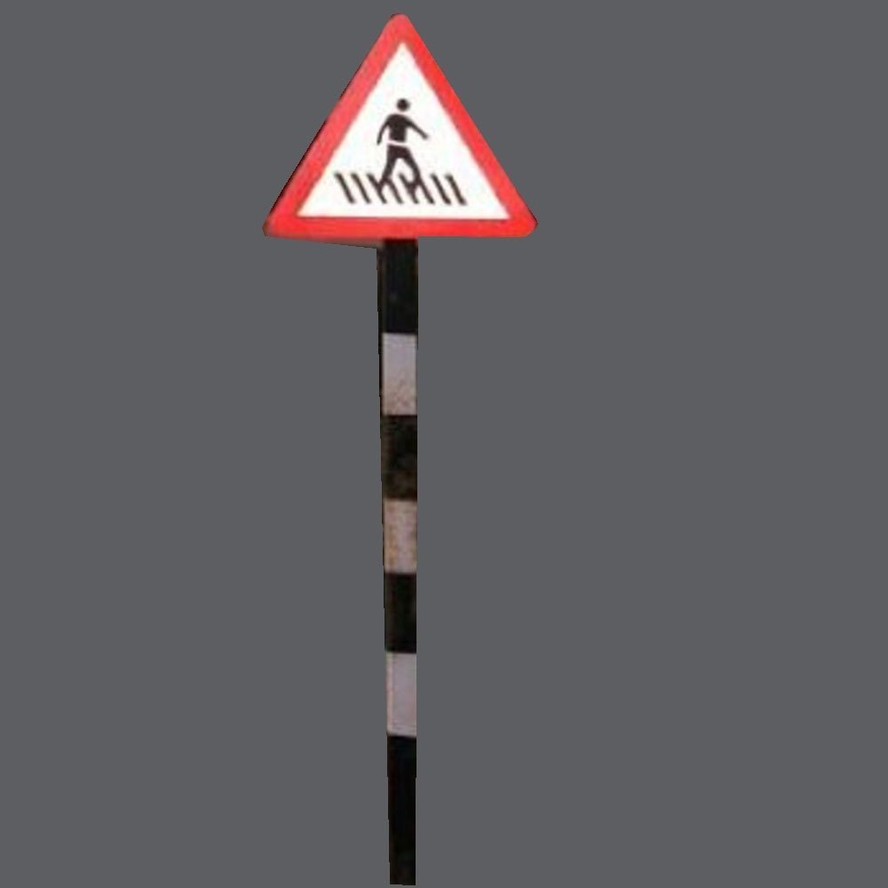 Red and White Tringle Pedestrian Crossing Road Traffic Board, Size: 900mm