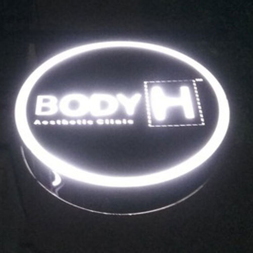 Round White Neon Sign Board, For Advertising, Promotional