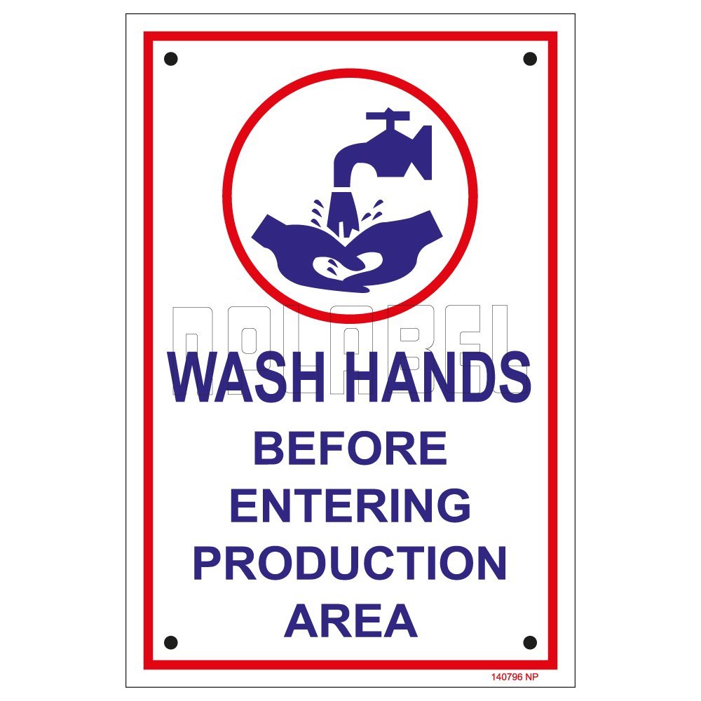 Rectangular 140796 Wash Hands Instructions Name Plates