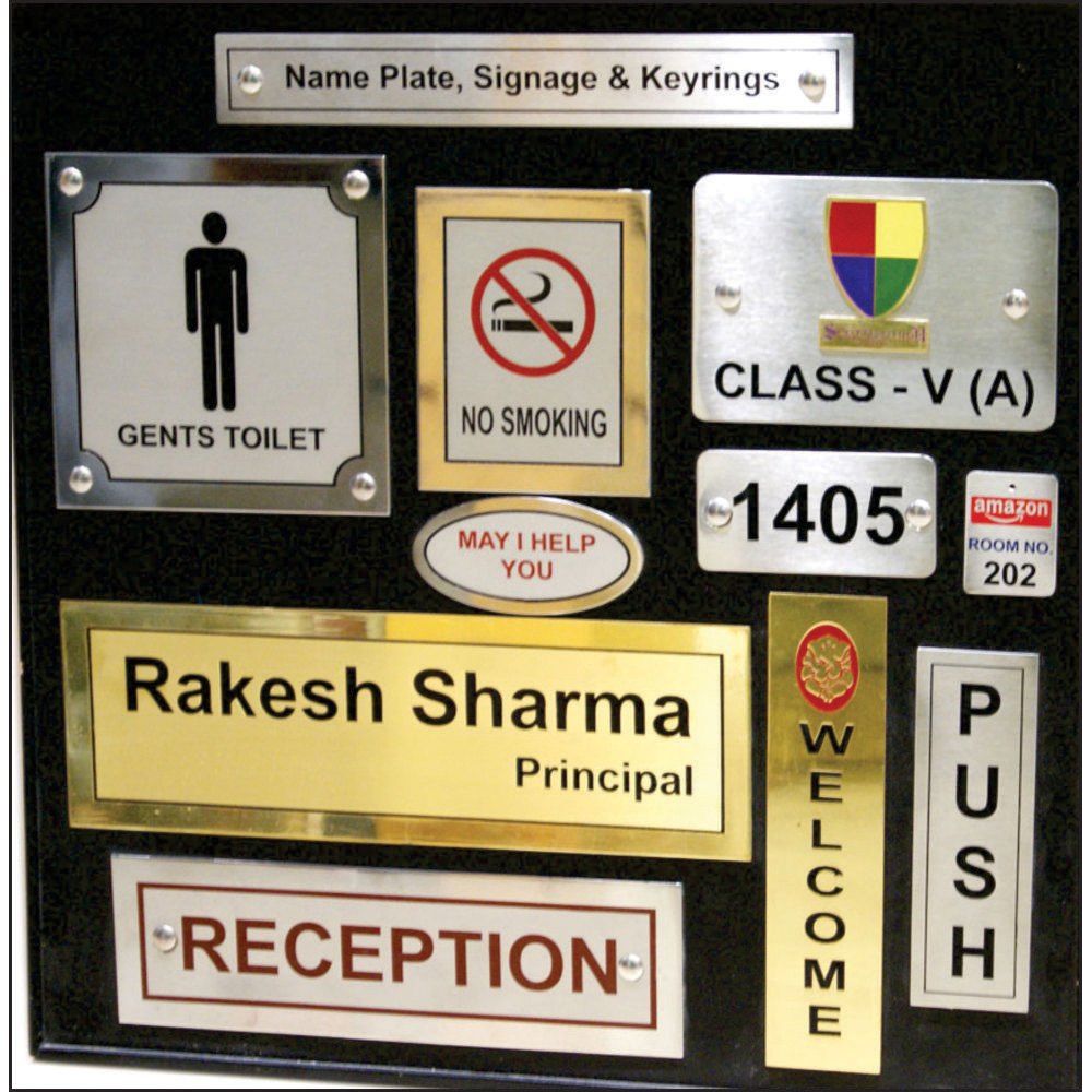 Stainless Steel Wall And Door Mounted SS Name Plates