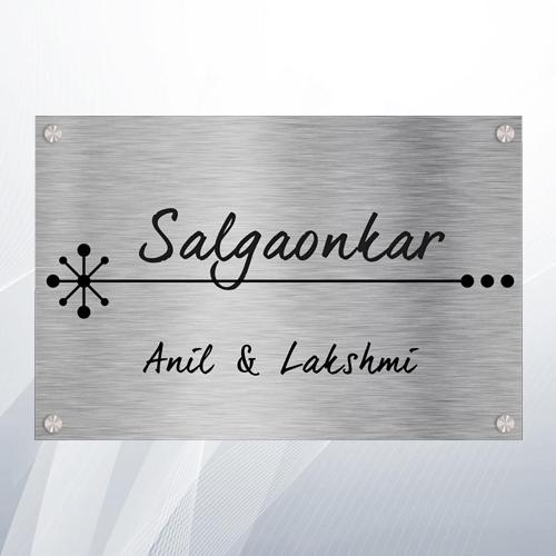 Rectangular Stainless Steel Stylish SS Name Plate