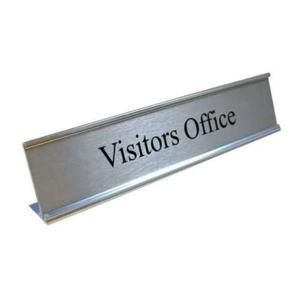 Silver Custom Aluminum Nameplates, For Office, 6 mm