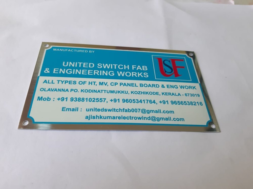 Aluminium Metal Nameplates