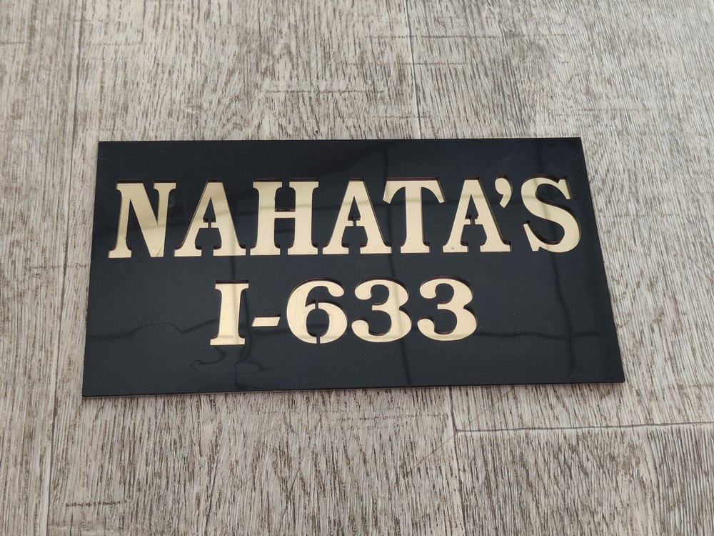 Black And Gold Standard Stainless Steel House Name Plate, Wall Mounted, 4mm