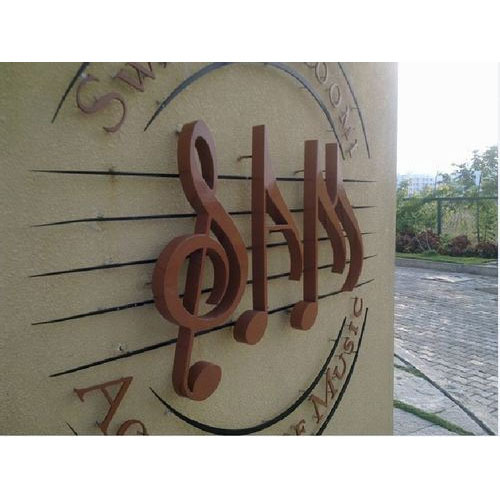 Silver Standard Metal Letter Sign Board, For Promotion