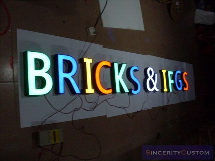 Acrylic and Stainless Steel LED Signage Letter, Shape: Rectangle