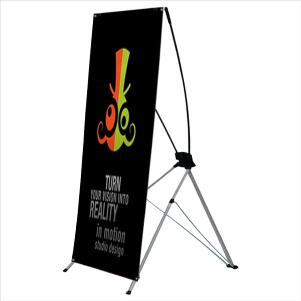 Aluminum Black X Banner, Shape: Rectangle