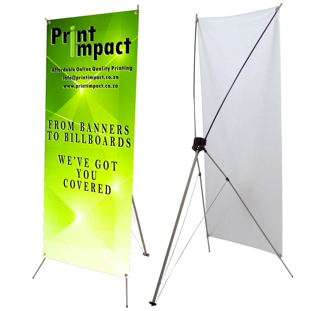 Metal. Aluminium, Polyester Rectangle X Banner 2.5\'x6\'