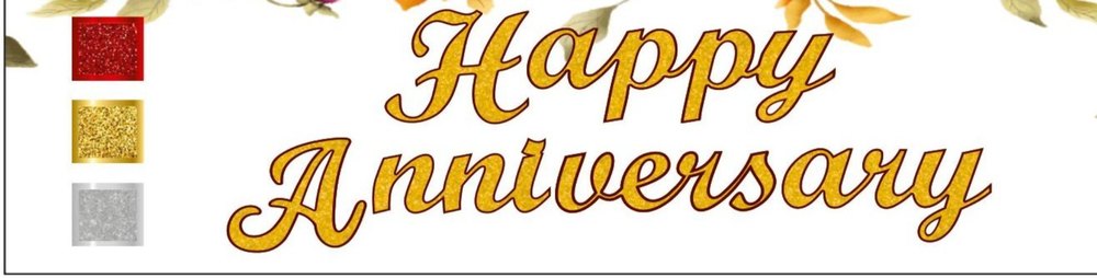 Rectangle Paper Glitter Anniversary Banner