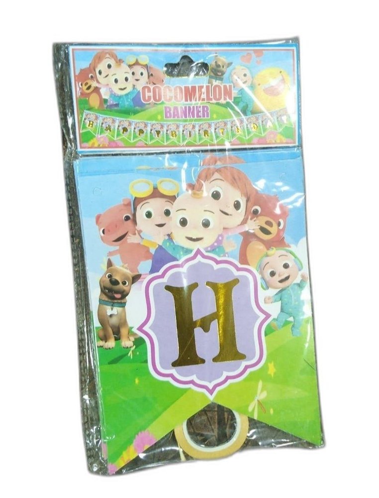 Rectangle Golden Happy Birthday Paper Banner