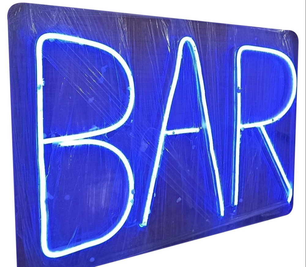 Graphics Blue Neon BAR Sign Light, 210V, Shape: Rectangle