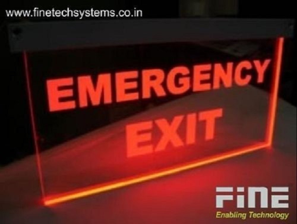 Fine LED Exit Light Edge lite 4016 with Battery Backup