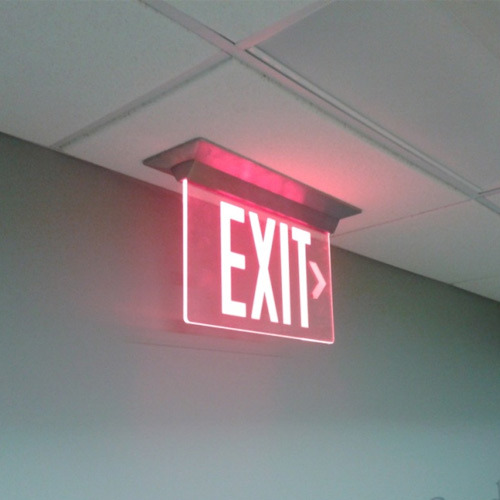 LED Exit Sign Board, For Industrial, Shape: Rectangle