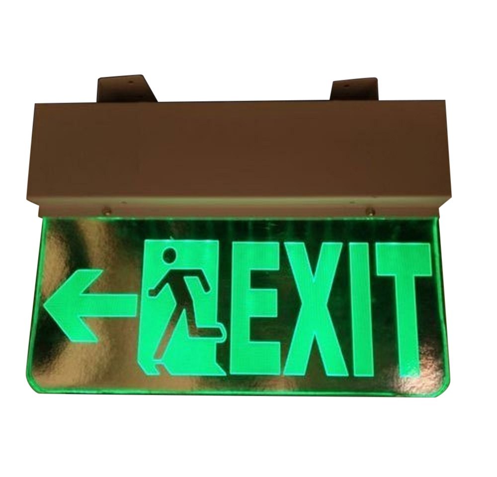 Acrylic Rectangular Fire Exit LED Sign Board, Input Voltage: 24v Dc, Board Thickness: 10 Mm