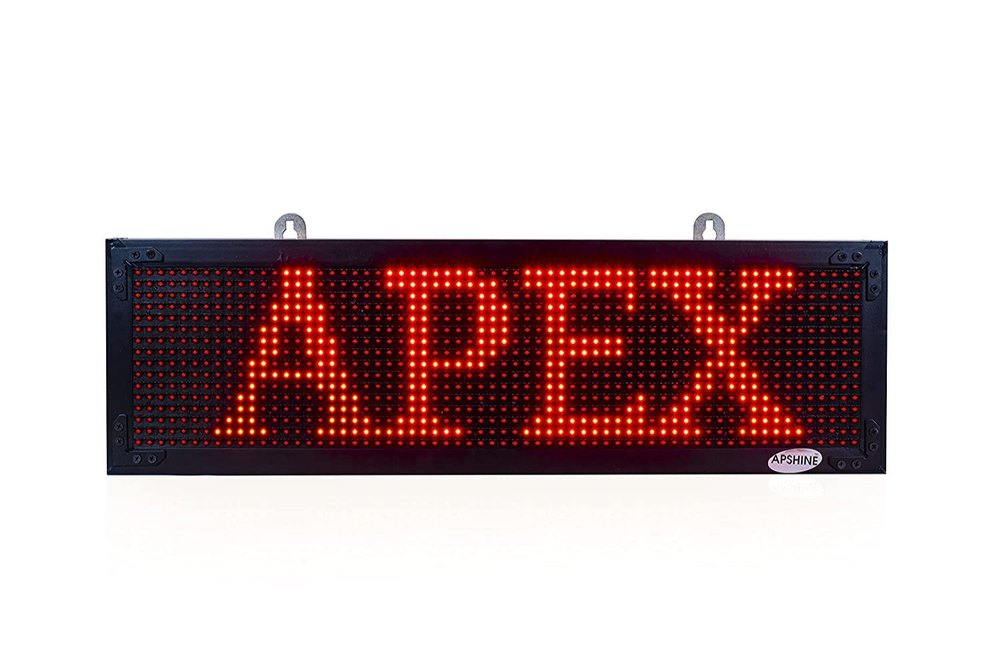 Acrylic Apex Moving LED Signbaord, Size: 1 X 0.2 Ft, Shape: Rectangle