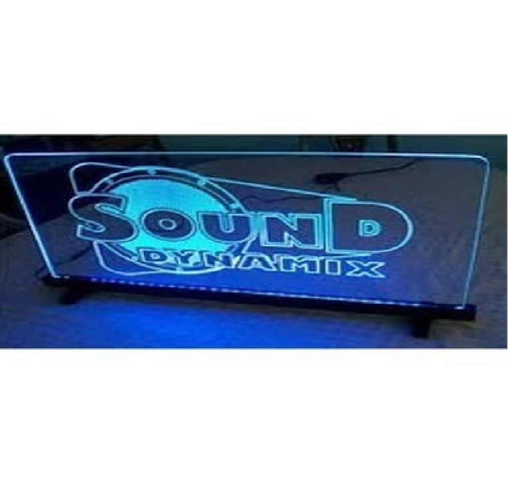 Blue Rectangle LED Edge Lit Sign, 220-240 V Ac