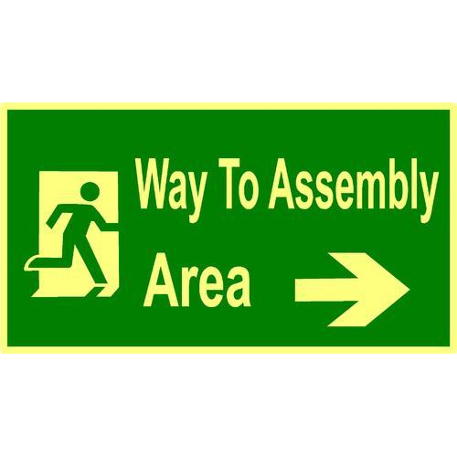 Rectangular Green Assembly Area Safety Signage