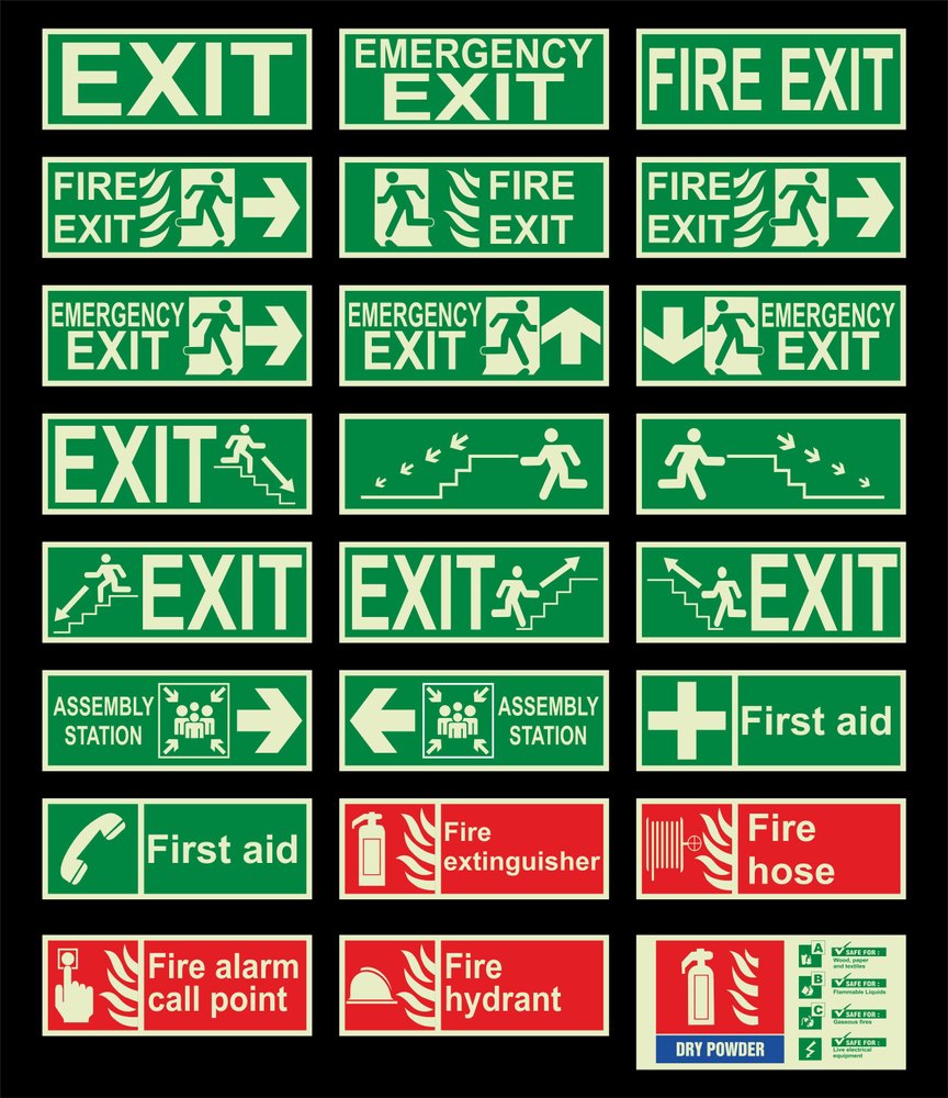 Fire Safety Signage And Direction Boards, Thickness: 4 - 8mm