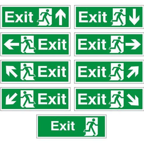 Red Or Green Triangle Emergency Exit Only Door Sign