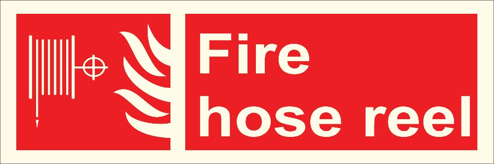 Red, White Night Glow Fire Hose Reel Signage, Dimension: 4 X 12 Inch, Shape: Rectangle