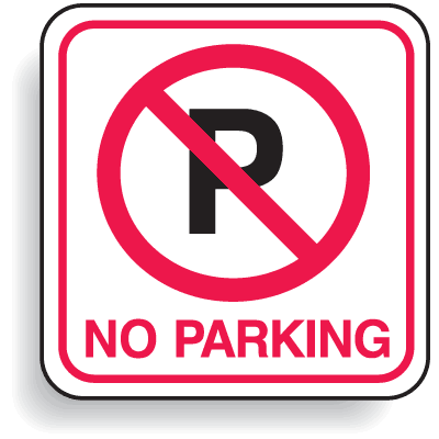 Road Signboard White No Parking Sign Board MCGM