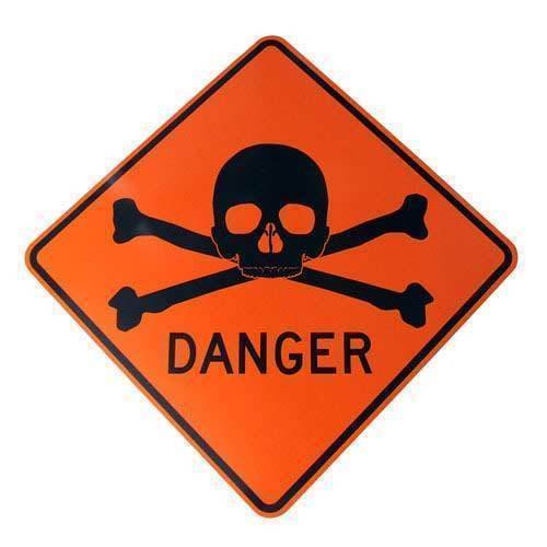 Square Orange and Black Danger Signs Board, For Advertisement, Dimension: 12x12, 15x15 Inch