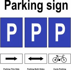 Red White Reflective Parking Sign, For road safety, Dimension: As Require