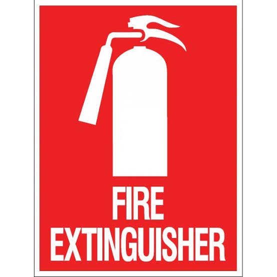 Rectangular Red and White Fire Extinguisher Sign, Thickness: 1.50-10 mm