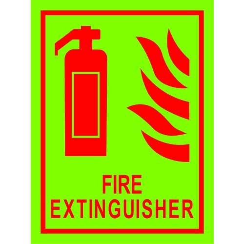 Rectangular Green Fire Extinguisher Signage, For Industrial