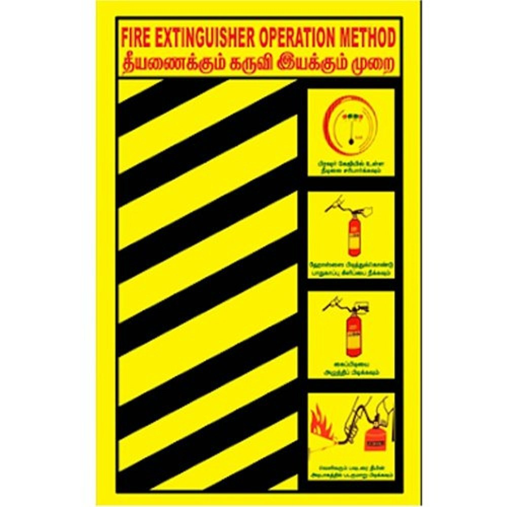 Rectangular Yellow Fire Extinguisher Board Sunpack for Industrial, Dimension: 16x24