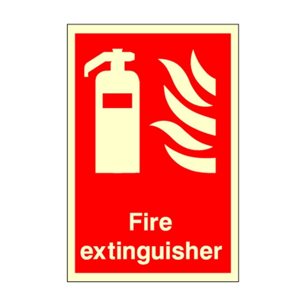 Rectangular Red Fire Extinguisher Signage Board, For Industrial