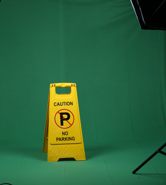 Yellow No Parking Floor Stand