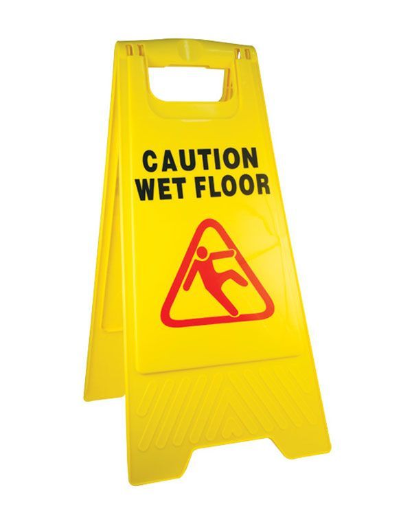 Yellow Plastic Wet Floor Caution Board, For Hospital