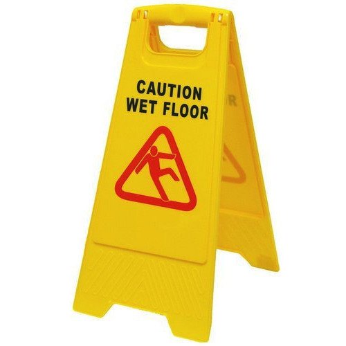 2D Board Yellow Wet Floor Safety Sign, Shape: Rectangle