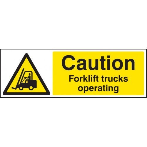 Rectangular, Triangle Caution Forklift Floor Sign, For Industrial