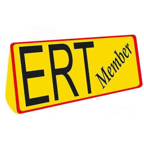 Night Glow ERT Emergency Sign Board, For Industrial, Dimension: 16x6 Inch