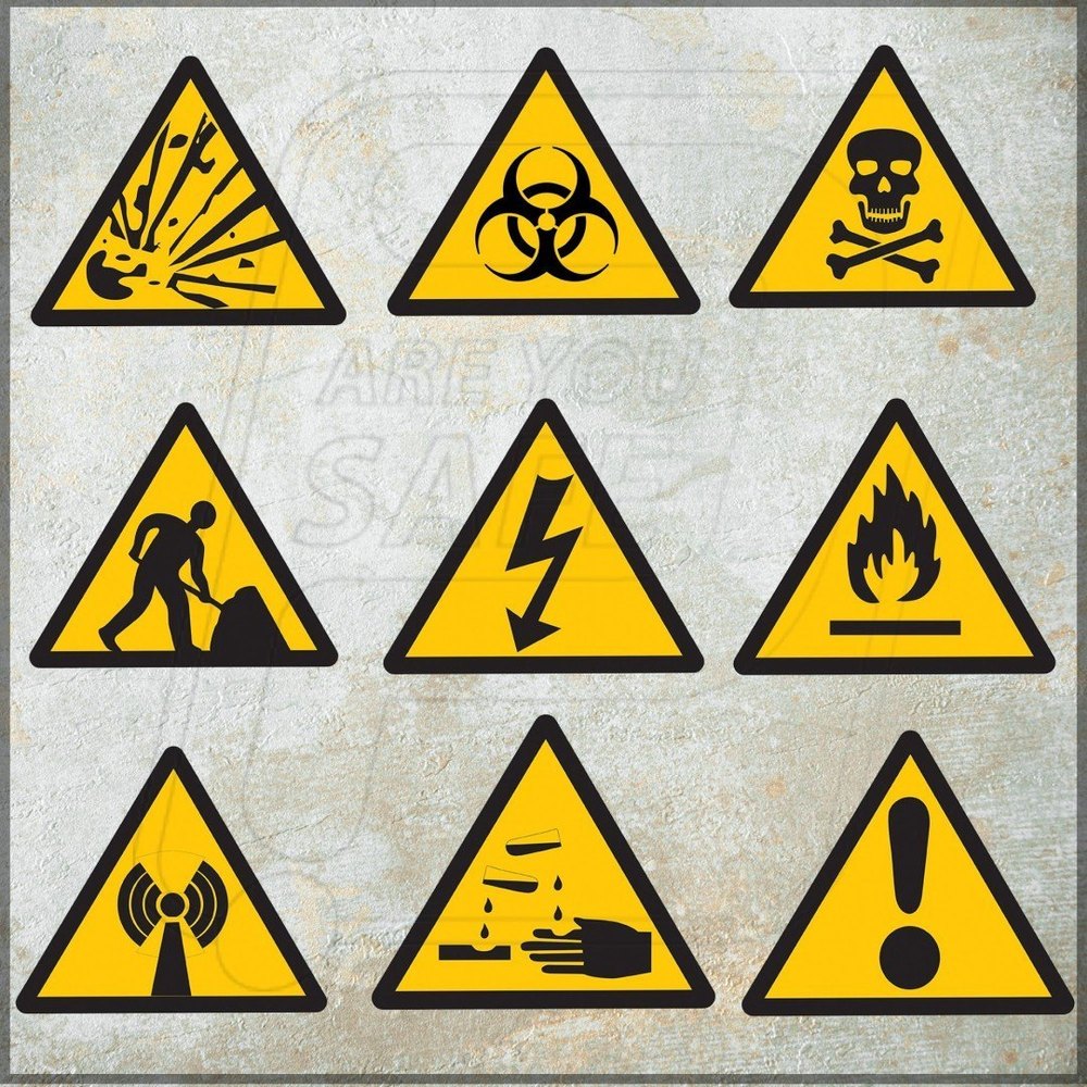 Yellow Vinyl Or UV Print Warning Safety Signage