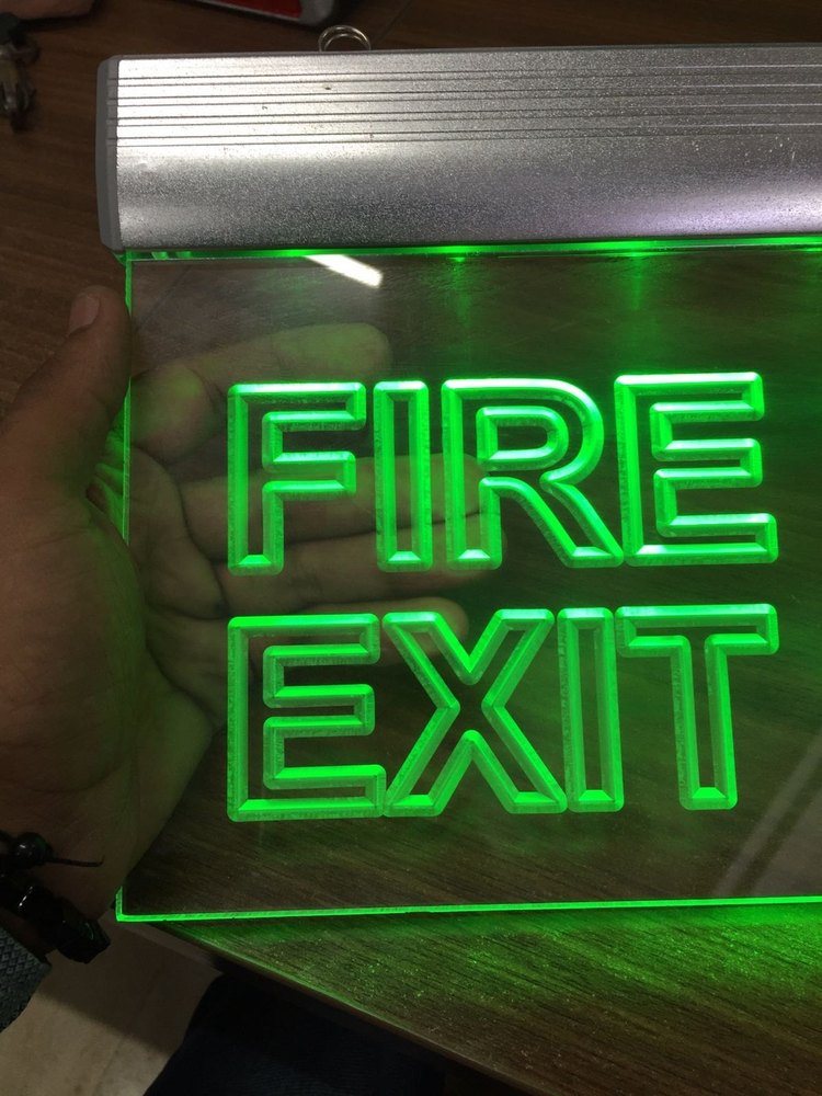 Metal Rectangular Fire Exit With Light, For Industrial