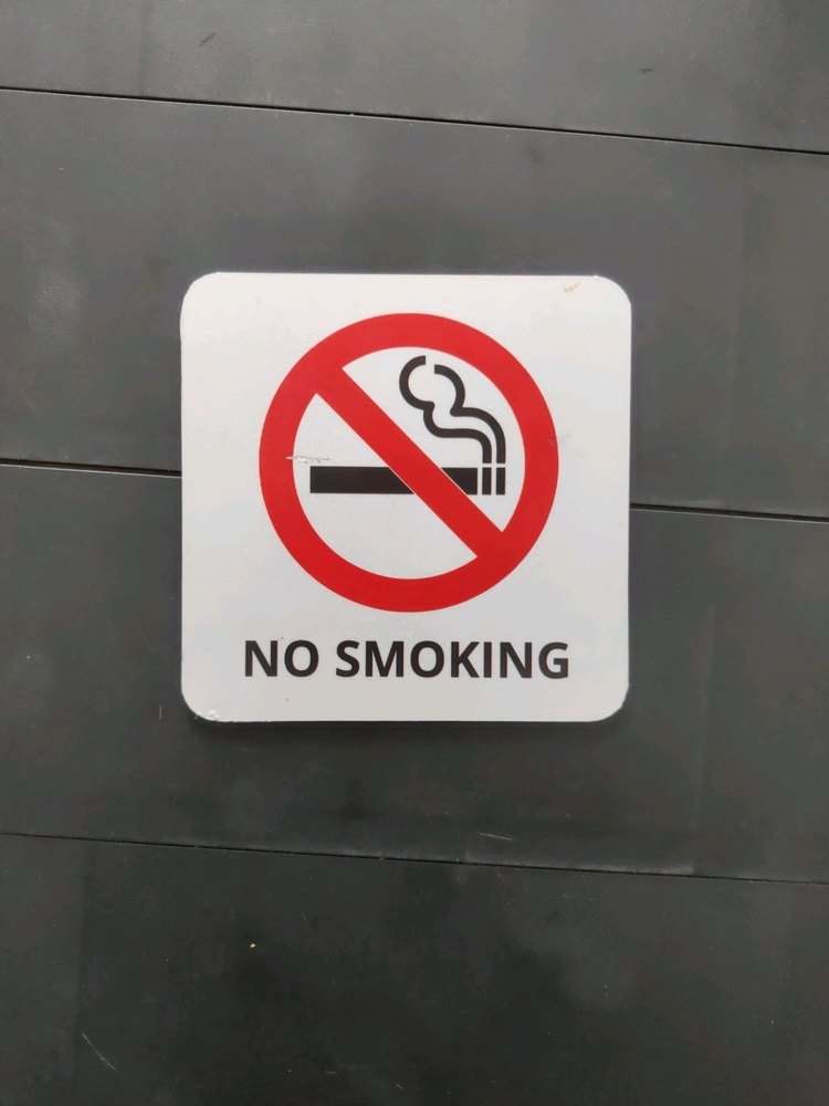 Square White No Smoking Sign Board