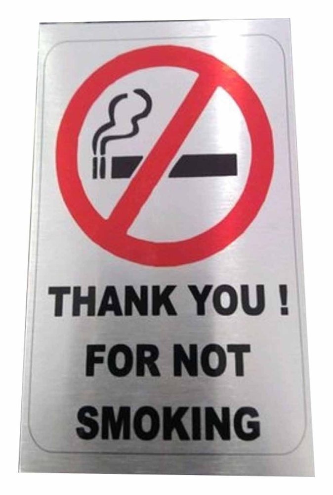 Aluminum No Smoking Aluminium Sign Board, Rectangular